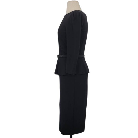 Weekend MaxMara‎ Mirto Peplum Pencil Wiggle Dress Sz XS/S Black Pinup Office - Picture 3 of 9